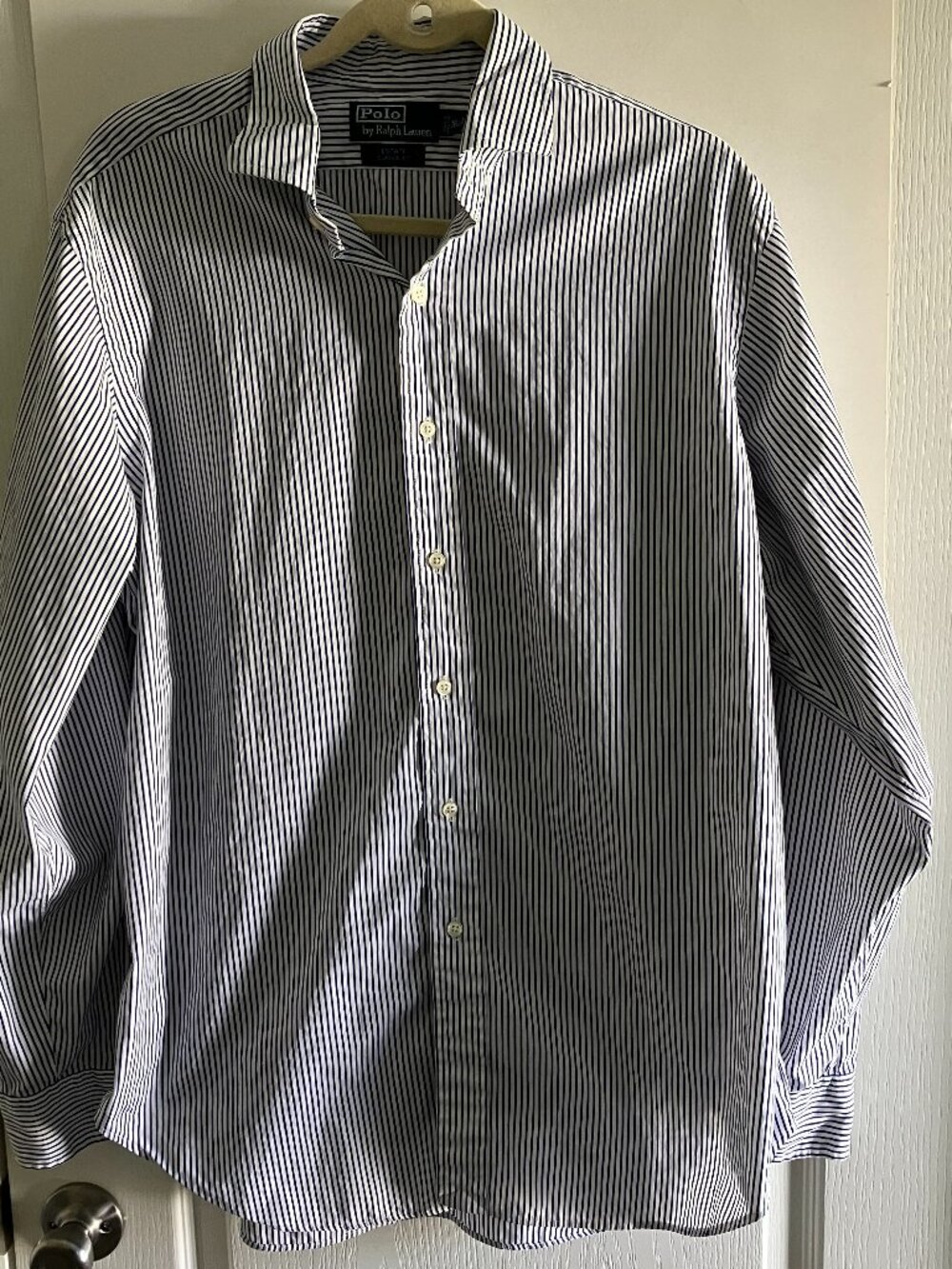 Polo Ralph Lauren Men's Estate Classic-Fit Stripe Dress Shirt Blue White 16.5 L